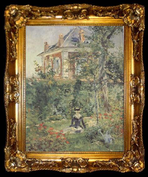 framed  Edouard Manet Un coin du jardin de Bellevue (mk40), ta009-2